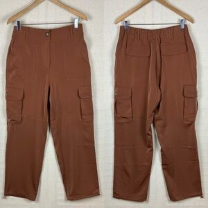 JOIE Satin Cargo Pants Terracotta Clay NWT